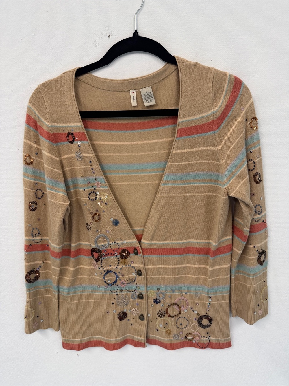 Moth Embellished Cardigan Sweater